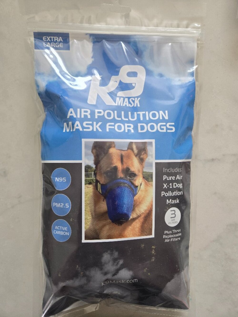 K9 Mask N95 Air Pollution Mask for Dogs +3 filters XL